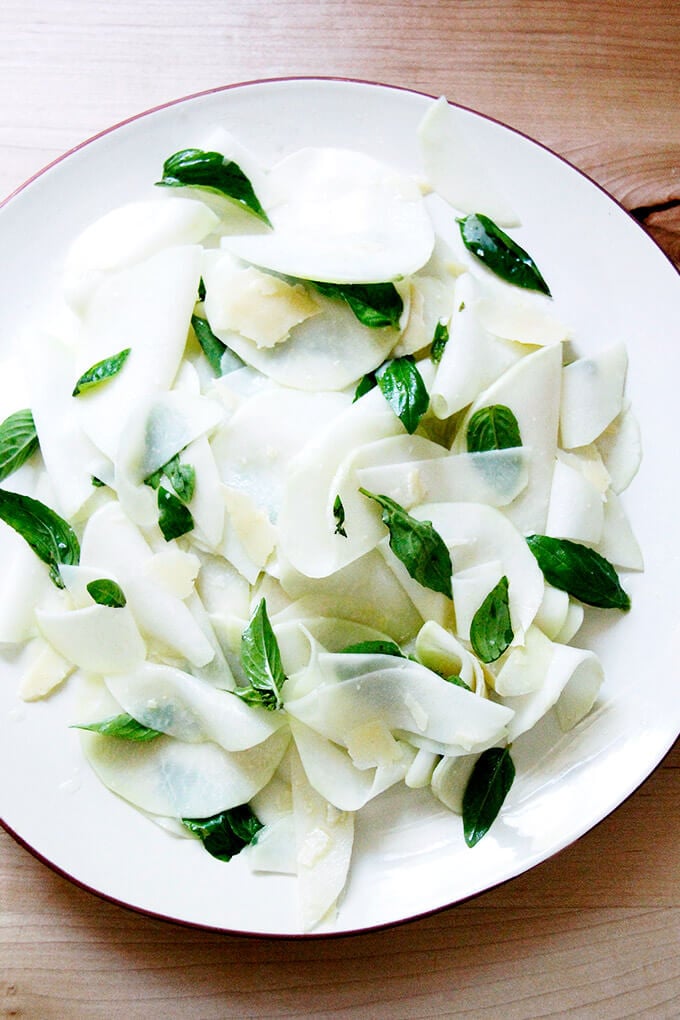 Demystify Kohlrabi: Easy Shaved Salad with Basil & Parmesan
